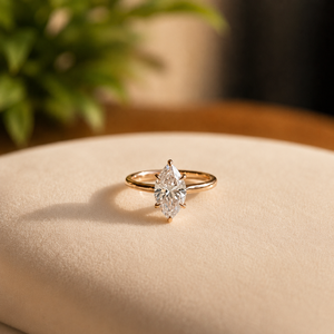 Anillo de Compromiso de Lujo con Diamante Marquise de Seis Puntas y Moissanita con Certificado GRA, Banda de Boda Chapada en Oro Amarillo para Mujer - Product Image 5