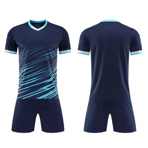 Ensemble d'uniformes de football personnalisés pour hommes, maillot à manches courtes col en V en mesh, séchage rapide, respirant, tenue d'équipe, kit sportif athlétique - Product Image 1