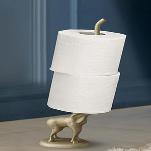 Casted Iron <b>Paper</b> Towel Holder, Metal Toilet or <b>Kitchen</b> <b>Paper</b> Holder for Floor or Countertop, Elephant Design Roll Holders - Product Image 2
