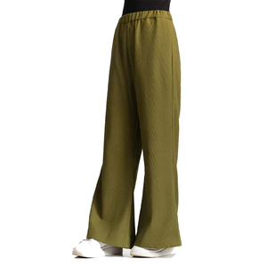 Spring Streetwear Eco-Friendly Quick Dry for Stone Wash Full Length Polyester/Cotton Canvas Women Regular Fit <b>Wide</b> <b>Leg</b> <b>Pants</b> - Product Image 5