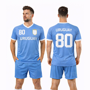 Ensemble de maillots et shorts de football de style Uruguay personnalisés pour hommes, vêtements d'entraînement pour équipe de football - Product Image 1