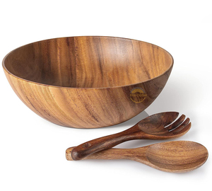Tazón de madera de acacia para servir, Juego de 4 de 7 pulgadas para ensalada, sopa, dale a las mascotas pequeñas un hogar acogedor con nuestra madera ecológica de AYAANS - Product Image 6