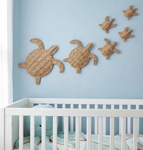<b>Tortoise</b> Wall Decor Rattan Handmade Woven Turtle Wall Hanging For <b>Home</b> Living Room Bedroom Balcony Boho Rustic Interior Styling - Product Image 2