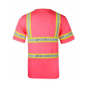 Chemise de sécurité à manches courtes haute visibilité respirante et ignifuge avec tissu réfléchissant 100% polyester pour la sécurité routière - Product Image 2