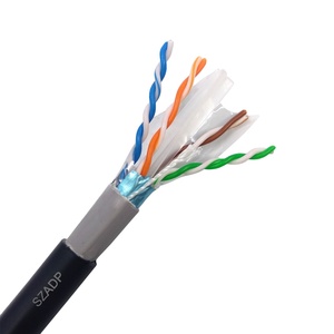 Ngoài trời đôi áo khoác PVC + PE LAN Cáp CAT6 tinh khiết Cooper CCA ccag FTP trống đóng gói Ethernet mạng cáp - Product Image 1