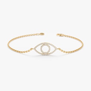 กำไลข้อมือเพชรทองคำ 14k ดีไซน์เรียบหรู กำไลทองคำแท้เสริมสิริมงคล เครื่องประดับเพชรนำโชค ของขวัญส่วนตัวแทนใจ - Product Image 3