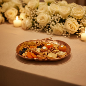 REPLICARTZ Plato Redondo para Servir de 11x11 Pulgadas, Bañado en Cobre |   Bandeja Decorativa Sólida para Bodas, Exhibición de Maquillaje y Decoración para el Hogar - Product Image 1