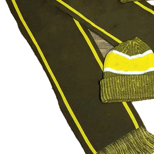 ชุดบีนนี่ผ้าพันคอยาว iota phi theta IPT สีน้ำตาลและสีทอง | ชุดปักลายเซนทอร์ฤดูหนาวแบบกำหนดเองชุดถักลายกรีกลายจุด Argyle - Product Image 3