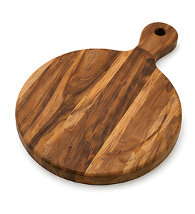 Planche à découper en bois d'acacia massif durable de 1,5 cm d'épaisseur pour pizza, fromage, fruits, pain, avec poignée – Vente en gros - Product Image 2