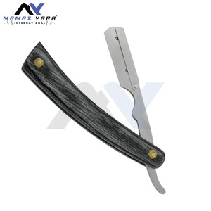 High Quality Premium Stainless Steel Swing Lock Barber <b>Straight</b> Razor Black Silver Wooden Handle Face Shaving Grooming Tool - Product Image 2