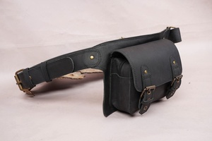 Riñonera de cuero cómoda para uso diario al aire libre, impermeable, diseño vintage, con logo elegante, riñonera de cuero para el hombro. - Product Image 4