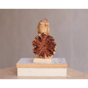 Sculpture d'hibou en bois faite à la main, tendance actuelle, figurine sculptée, décoration rustique pour table, ornement de salon - Product Image 2