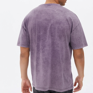 T-shirt pour homme de qualité supérieure, couleur unique, léger, effet délavé, tissu confortable, style décontracté, idéal pour l'été. - Product Image 2
