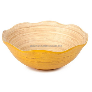 Bol rond en bambou naturel 100% naturel, réutilisable, fait à la main, écologique, végétalien, accessoires de cuisine naturels VN - Product Image 3