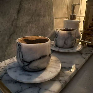Luxury Handcrafted <b>Marble</b> Coster <b>Set</b> With Modern Turkish <b>Coffee</b> Design For Elegant Drinkware and Luxury <b>Table</b> Decor - Product Image 1
