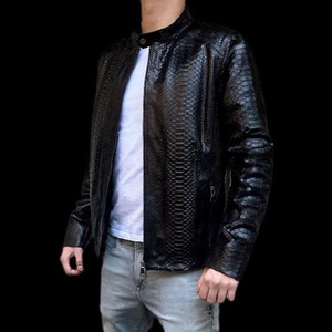 Veste en cuir personnalisée OEM Comfortex International pour homme, col montant, tailles sur mesure, coupe-vent d'hiver, vêtement décontracté, logo sur le devant - Product Image 4