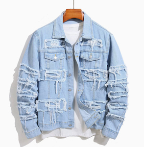 Chaquetas de Mezclilla Formales Personalizadas al por Mayor para Hombre, Lavado Ácido, Detalle de Botones, Color Sólido, Estilo Vintage, 100% Algodón - Product Image 3