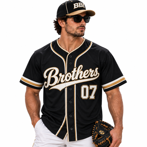 Camiseta de béisbol azul real personalizada para hombre, con botones, bordada, de tela twill, uniforme de equipo, transpirable, de poliéster, para softbol. - Product Image 4