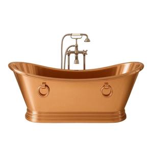 Bañera de Cobre Martillado Hecha a Mano, Bañera Independiente de Cobre Puro con Acabado Pulido, Diseño Vintage, Accesorio de Baño - Product Image 3