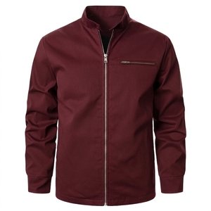 Chaqueta de Hombre con Cierre y Cuello Alto, Color Sólido, Estilo Casual para Otoño, Material Poliéster, Corte Regular - Product Image 4