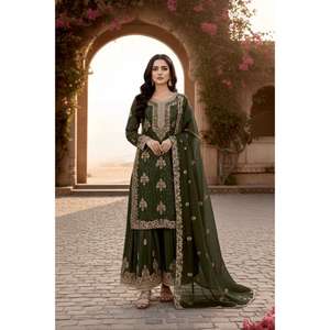 Conjunto de Fiesta de Diseño Gmy Silk Premium con Top, Pantalones Plazzo y Dupatta, Hermosa Moda Étnica para Celebraciones de Boda - Product Image 2