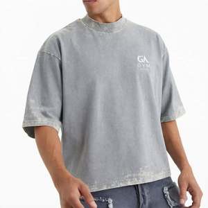 T-shirt Homme Acis Wash Oversized à Épaules Tombantes Coupe Boxy Col Rond Manches Courtes Tricoté Personnalisable GYM ACTIVE ENTERPRISES - Product Image 1