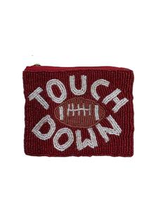 กระเป๋าใส่เหรียญลูกปัดสีดำและสีขาวทำด้วยมือรูปหัวใจแบบมินิปักลายลายลายดอกไม้ - Product Image 3