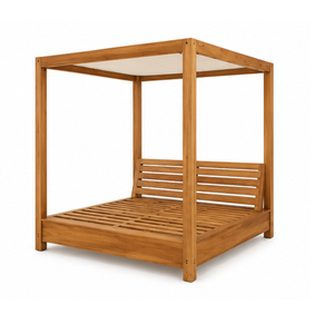 Cama de Exterior Moderna con Toldo de Madera Maciza para Hoteles de Lujo, Resorts, Villas y Jardines - Product Image 4