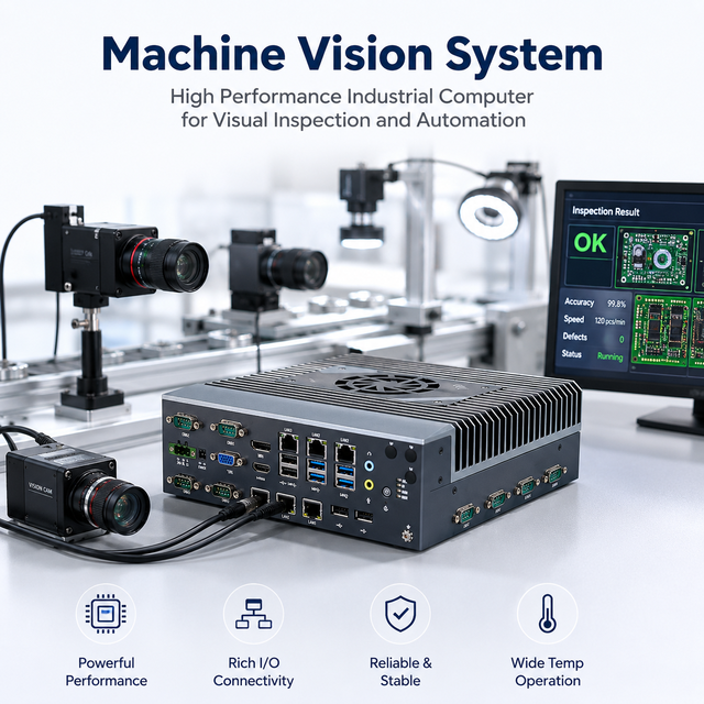 Embedded Industrial Mini PC Computer I5-12400 I7-12700 H610 H670 Q670 Compact Support RAID 0/1 MVTec Machine Vision Stock 64GB