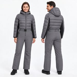 Traje de Esquí Personalizado para Hombre y Mujer, de una Pieza, con Capucha, Acolchado, con Cinturón, Impermeable, Cortavientos, Térmico, para Invierno, Snowboard, Mono de Nieve - Product Image 3