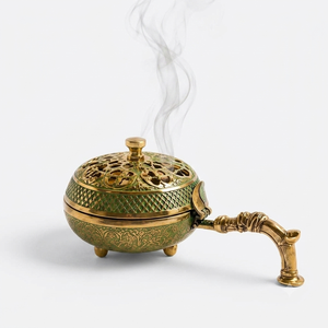Handcrafted Brass Incense Burner Bakhoor Burner <b>Oud</b> Burner Charcoal Censer Aroma <b>Diffuser</b> Home Decor OEM ODM Gift - Product Image 1
