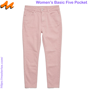 Pantalones de Mujer de Cinco Bolsillos, Corte Ajustado, Tela Transpirable para Toda Temporada, Mezcla de Algodón, Poliéster y Spandex, 9.29 oz, Corte Recto - Product Image 2