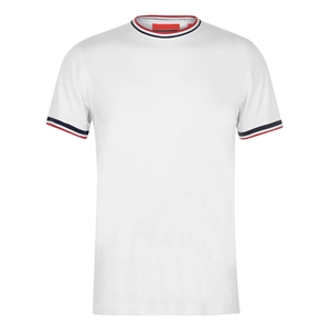 Cropped Boxy Regular Fit <b>Turtleneck</b> Casual <b>Men's</b> T-Shirt Silk Screen Printed Polyester/Cotton Canvas Breathable Short Sleeve - Product Image 4
