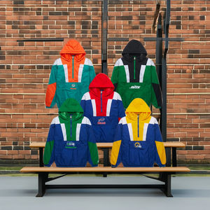 <b>Mens</b> Thick Windbreaker <b>Jacket</b> Oversize Hood Half Zip Pullover <b>Corduroy</b> Basketball Team Baggy Winter Solid Dyed Plus Size Sheep - Product Image 1