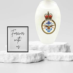 Urna Blanca Premium de Alta Calidad para Cenizas con Esmalte Impreso MOD, Capacidad de 200 Pulgadas Cúbicas, Estilo Americano - Product Image 3