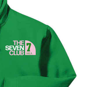 Sudadera con Capucha Bordada AKA The Seven Club 7, Sudadera con Capucha de Felpa de Algodón Premium Verde AKA, Unisex - Product Image 3