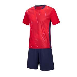 Conjunto de Camiseta de Fútbol Roja Clásica para Hombre, Manga Corta, Cuello Redondo, Absorbe la Humedad, 100% Poliéster, Impresión por Sublimación, Corte Regular para Adultos - Product Image 3
