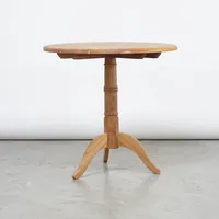 Table ronde d'extérieur en teck, base en bois massif, mobilier de patio durable, finition naturelle