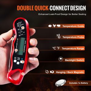 "High Precision Digital Grill Thermometer for <b>Meat</b> & <b>Poultry</b> IP65 Waterproof 58-572F Range 3s Battery" - Product Image 5