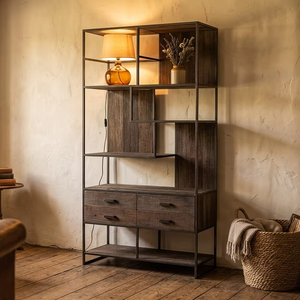 Wecandle Durable Eco-Friendly Metal <b>Bookcase</b> Premium Industrial Metal Frame Multi-Tier Display Rack Modern Open Shelving for - Product Image 4