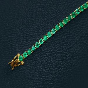 Bracelet tennis classique en acier inoxydable 316L, 10/14/18 carats, fait main, design Rivera, pierre de 3,20 mm, longueur 7,5 pouces, cadeau unisexe - Product Image 3