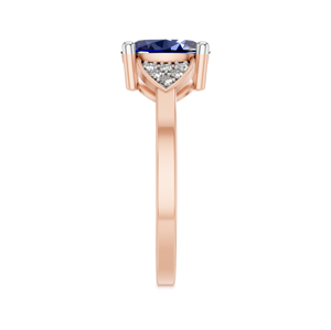 Elegante Anillo de Compromiso con Zafiro de Corte Oval Clásico Certificado por IGI, Engaste de Diamantes, Oro de 14K y 18K, Personalizado, OEM, ODM, Venta al por Mayor - Product Image 2