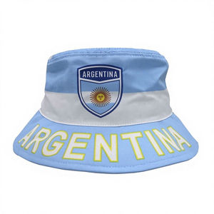 Sombrero de Pescador con Estampado de Bandera de Argentina, Estilo Nuevo, Económico, Promocional, 100% Algodón, OEM, Lona a Rayas, Venta al Por Mayor - Product Image 3