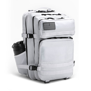 Lamatex Sports White Tactical Gym <b>Backpack</b>-Waterproof Polyester Zipper Closure Adjustable <b>Strap</b> Multi-Compartment Unisex - Product Image 2