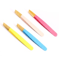 Pince à épiler à sourcils de couleur professionnelle en acier inoxydable à pointe pointue Logo personnalisé et nom de marque