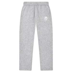 Knitted Jogger <b>Pants</b> Grey Casual Sweatpants Elastic Waist Lounge Wear Street Style Soft Knit Trousers for Men Women - Product Image 1