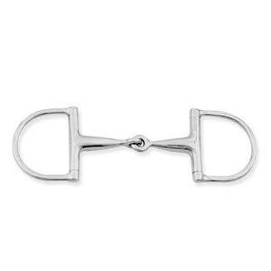Mors d'équitation à anneau en D en acier inoxydable, articulé simple, durable, pour l'entraînement et l'équitation, taille 12.5 - Product Image 1