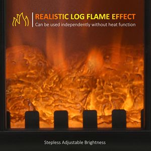 750W/1500W Electric Fireplace <b>Heater</b> Freestanding Black Stove 3-Sided Realistic Flame LED Display AU <b>Plug</b> Overheat Protection - Product Image 4
