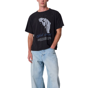 T-shirt Homme Col Rond Manches Courtes Coupe Oversize Imprimé Rose Vieilli Devant et Arrière Streetwear Vente en Gros Personnalisé OEM Coton - Product Image 6