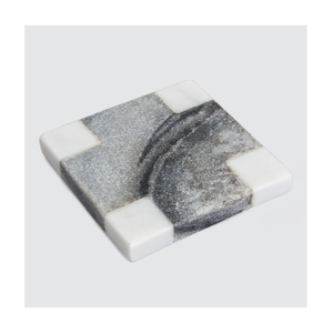 Sous-verres en marbre écologiques pour table basse, durables, lavables, en pierre naturelle avec motif carré, décoration d'intérieur confortable - Product Image 2